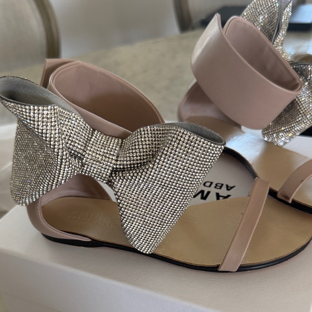 Sparkling Kids Sandals with Rhinestone Bow - Picture 3 of 6